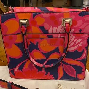 Trina Turk Pink, Orange & Navy Floral Tote